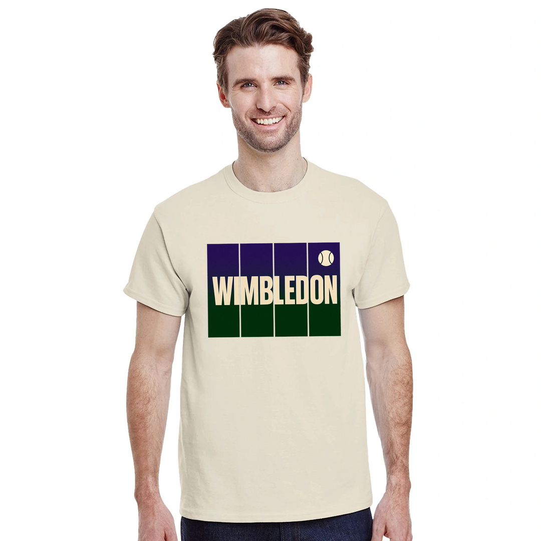 T-shirt de ténis Wimbledon, ideal para fãs e jogadores, com um design vibrante e confortável em algodão respirável