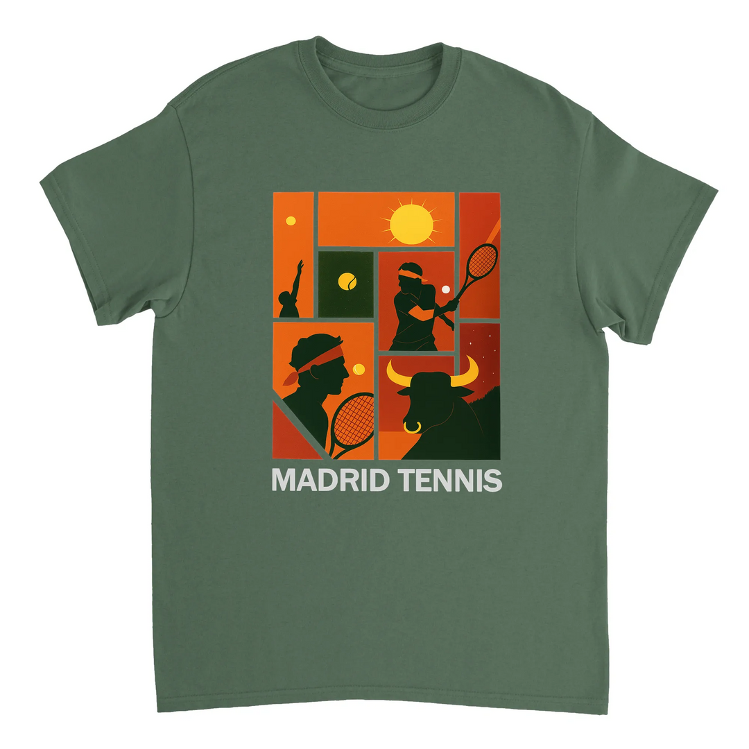 Madrid Tennis T-shirt med Rafa Nadal, perfekt för tennisälskare. Tillverkad av mjuk bomull för komfort och stil, både på och