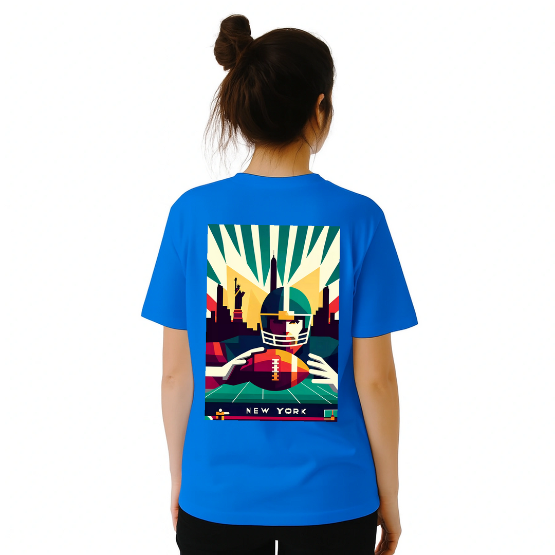 T-shirt New York Football, perfetta per i fan e per chi ama la moda, realizzata in cotone resistente e con un design audace c