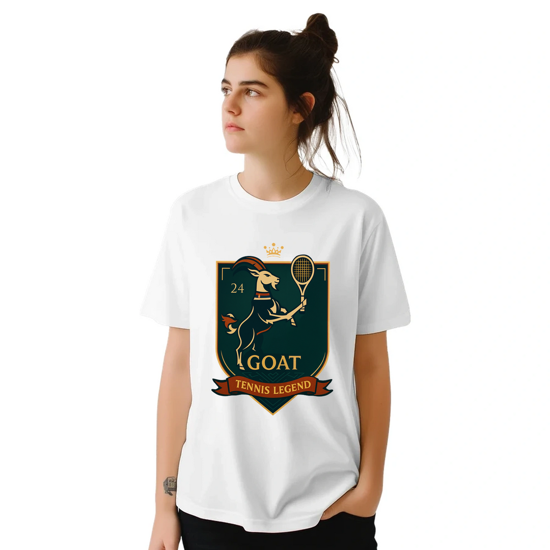 Camiseta exclusiva "Tennis GOAT Nole" para fãs de Novak Djokovic, confeccionada em algodão de alta qualidade para conforto e