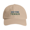 Vintage broderad New York Tennis 2-design på bomullskeps, låg profil