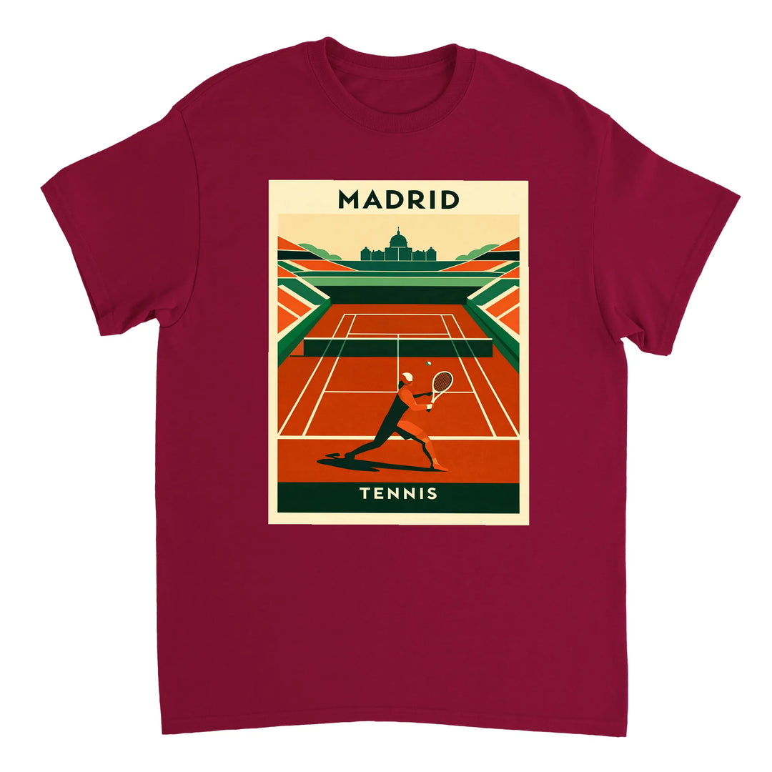 T-shirt style Madrid Spain Tennis T shirt enthusiasts lovers tee sporty flair city pride passion game vibrant culture today high quality cotton durability