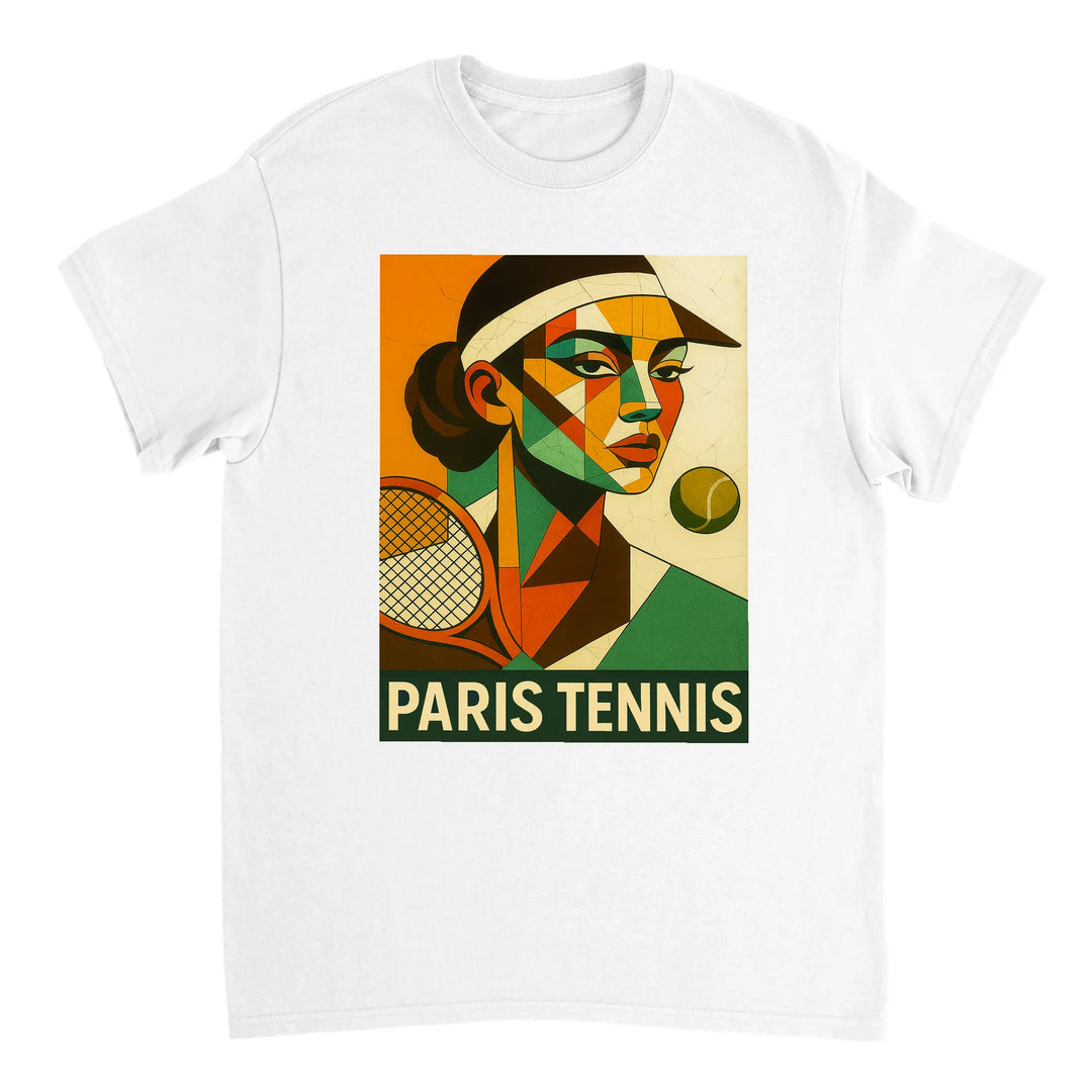 Image White de Paris Cubist Tennis Tshirt [color:white] [view:front]