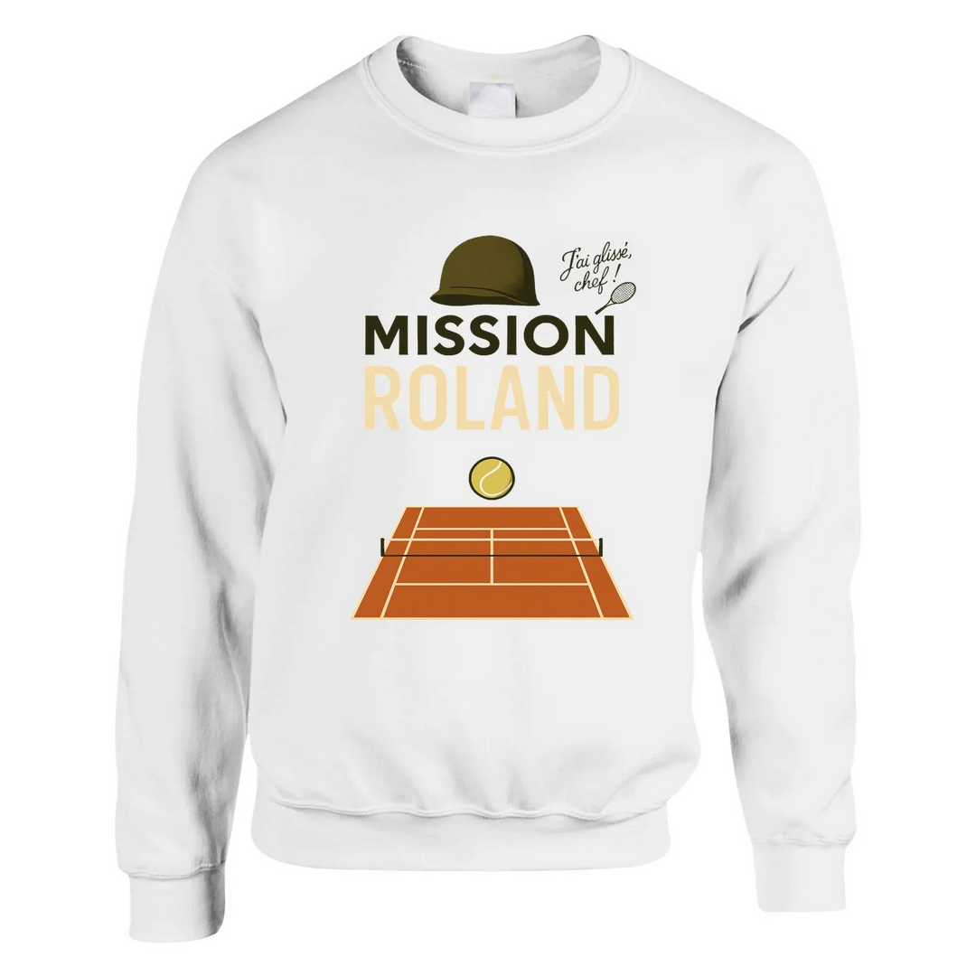 Mission Roland Tennis Sweater un pull épais doux grâce mélange 50 % coton polyester une filature jet air boulochage coutures tricot imprimé élasthanne unisexe confortable coupe classique