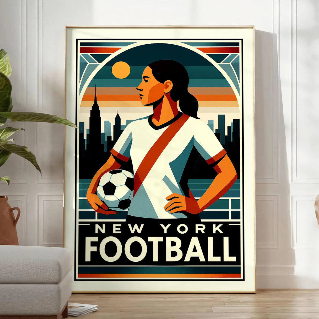 captivante thème New York Football 3 couleurs rouge noir passionnés une touche dynamique décor poster dimensions 50x70 cm disponibles A4 A0