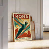 élégance Rome affiche captivante Swimming disponible rouge bleu dimensions 50x70 cm pièce unique une touche artistique espace version