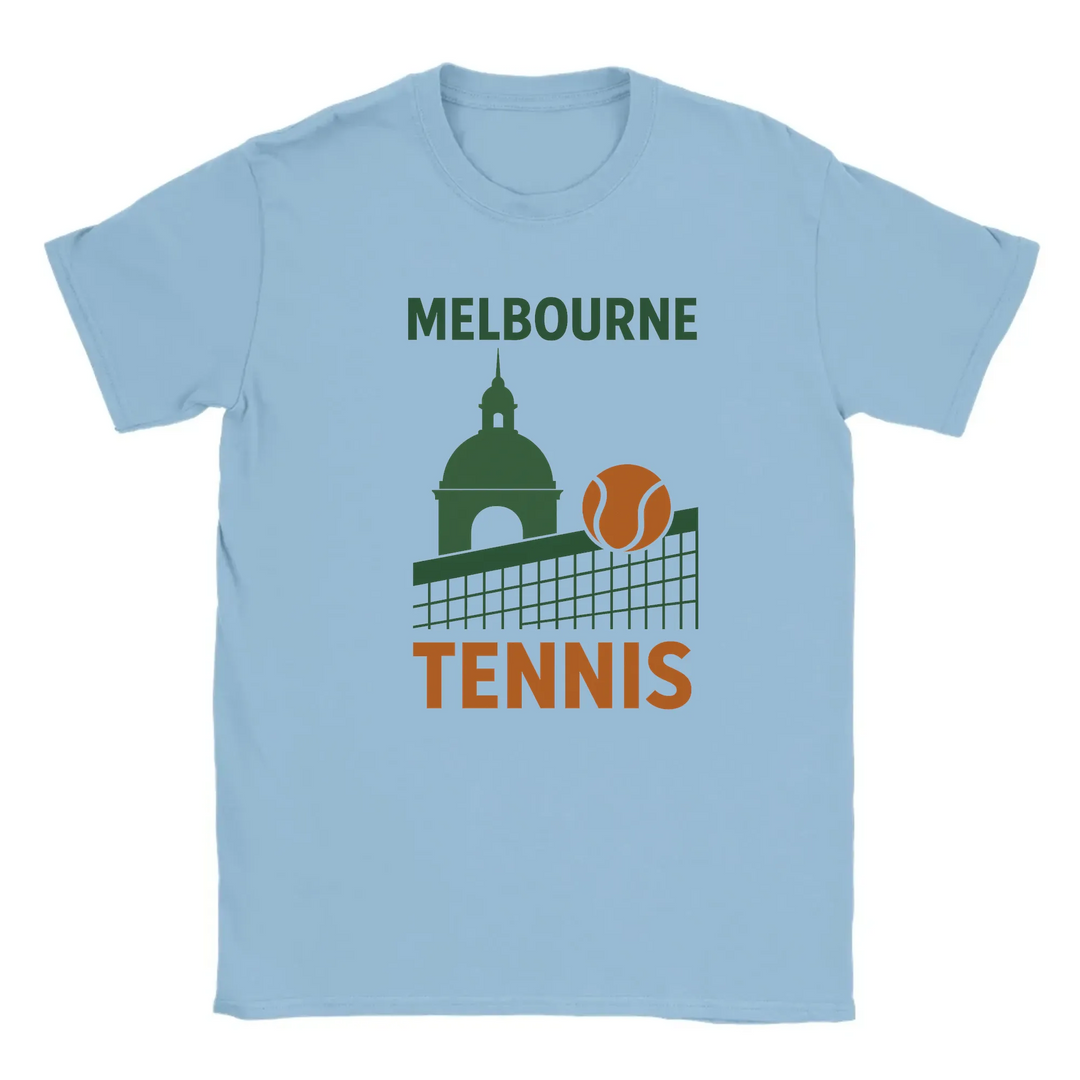 T-shirt exclusivo Tennis Melbourne, perfeito para fãs e jogadores, feito em algodão de alta qualidade para conforto