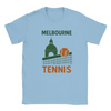 T-shirt exclusivo Tennis Melbourne, perfeito para fãs e jogadores, feito em algodão de alta qualidade para conforto