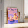 Brown and gray stylized Al Wakrah, Qatar coastal cityscape poster