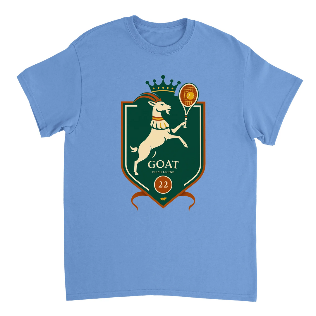 ラファエル・ナダルを称えるテニスGOATのTシャツ。プレミアムコットン製で、快適さを追求した必携アイテム。