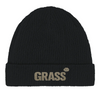 Beanie Grass Tennis in cotone biologico con design ricamato, perfetto per uno stile eco-friendly e confortevole