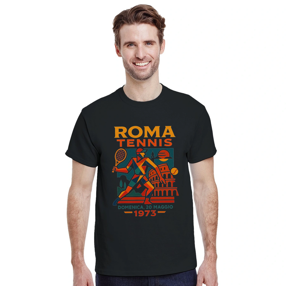 T-shirt style game Roma Vintage Tennis T Shirt unique tee eye retro design homage classic sport lovers fashion enthusiasts yours today premium comfort 100 % cotton