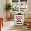 Affiche motivante Take Care Yourself noir blanc disponible dimensions 50x70 30x40 pièce espace bien-être quotidien cadre