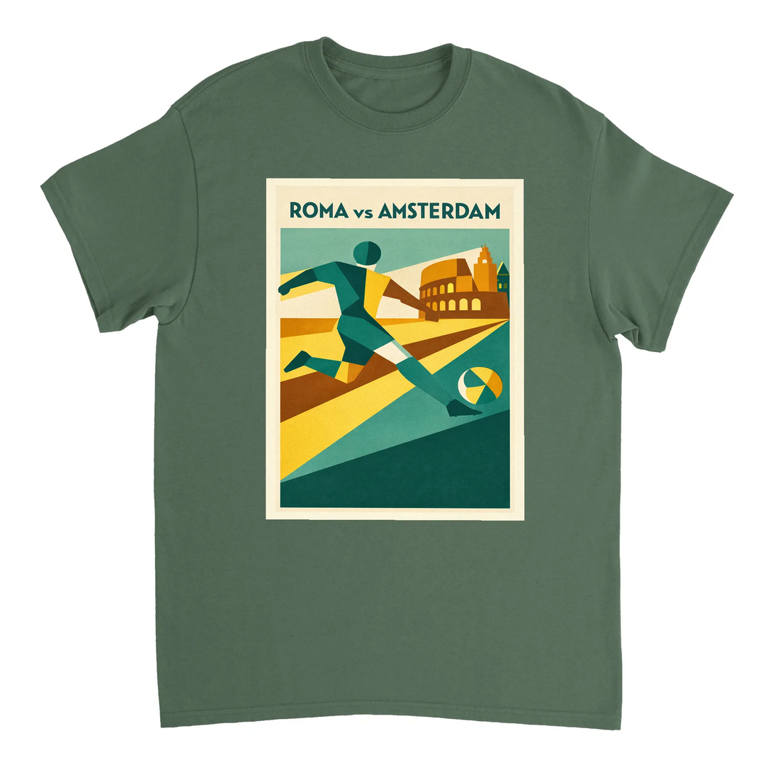 T-shirt ποδοσφαίρου Ρώμης, άνετη και στυλάτη, ιδανική για αγώνες και casual εμφανίσεις, διαθέσιμη σε S, M, L, XL, XXL