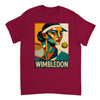 T-shirt Cubista Wimbledon, ideal para amantes do ténis, em algodão macio e respirável, combina arte e desporto