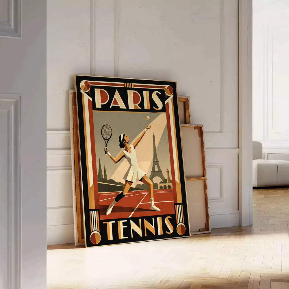 space striking Paris Tennis poster bold black vibrant green colors sports lovers art enthusiasts eye design touch Parisian flair decor today sizes A4 cm A0