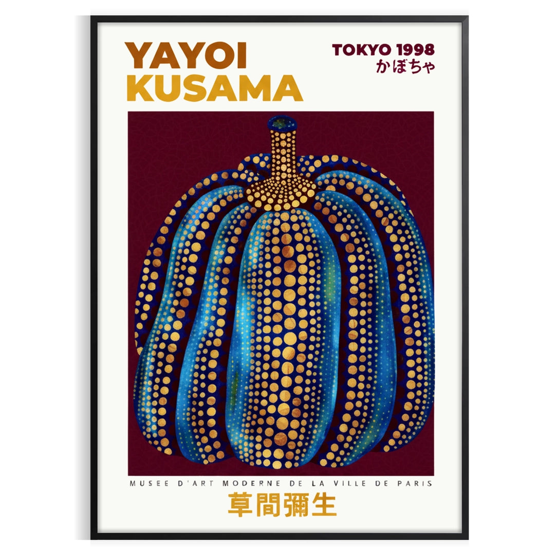 vibrant Pumpkin poster Yayoi Kusama unique artistry warm shades brown orange sized captivating piece space decor unframed option