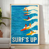 waves stunning Surf Holiday 2 poster gray blue palette artwork perfect beach lovers today vibrant dimensions cm space sanctuary sizes A4 A0