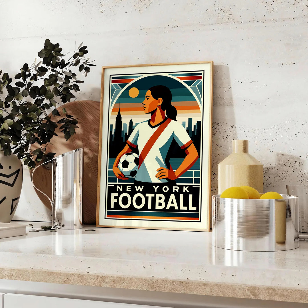 captivante thème New York Football 3 couleurs rouge noir passionnés une touche dynamique décor poster dimensions 50x70 cm disponibles A4 A0