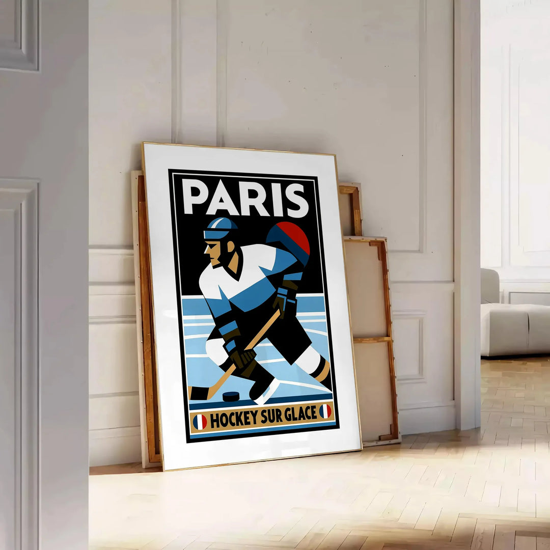 space stunning 2024 Paris Olympics poster thrilling sport ice hockey sports enthusiasts vibrant print spirit yours today dimensions cm formats A4 A0