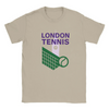 ロンドンのテニスシーンを感じさせる、プレミアムコットン製の快適なTシャツ。スポーツ愛好者やロンドンファンに最適なユニークなデザイン。