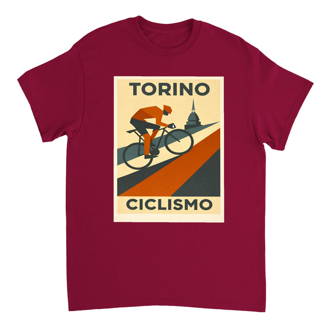 Image Red de Turin Italy Cyclisme Tshirt [color:red] [view:front]
