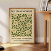 stunning vintage botanical poster William Morris elegant gray orange hues space exquisite print perfect nature lovers sizes A4 cm A0