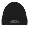Image Black de Beanie Tennis Normandie 2  - Cotton Bio, Embroidered Design