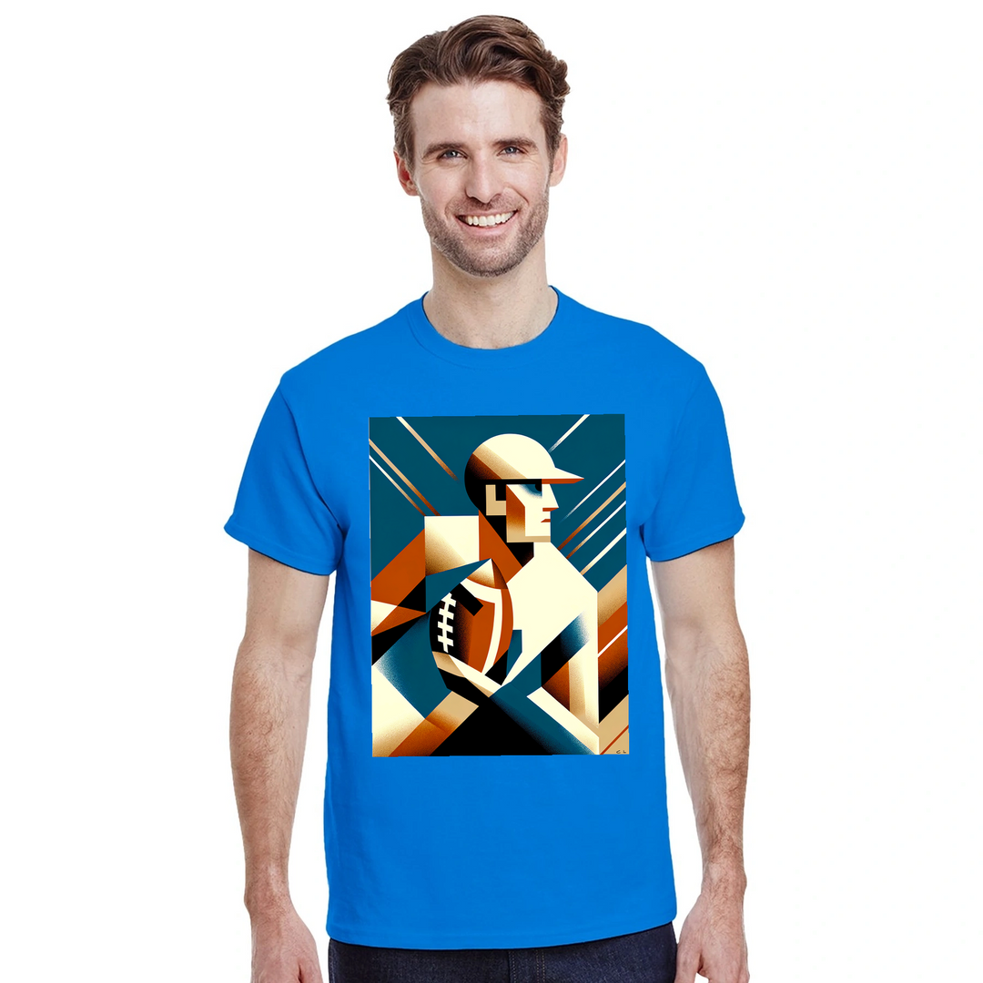 アメリカンフットボールTシャツ。ファンやプレイヤーに最適なスタイリッシュなデザインで、柔らかく通気性のあるコットン素材を使用。快適な着心地で、フィールドでもスタンドでも活躍します。