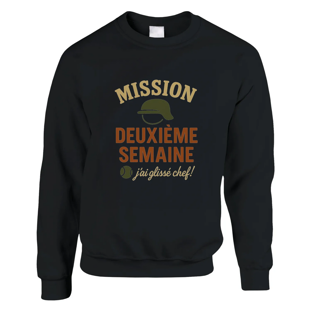 Mörkblå sweatshirt med klassisk passform, tillverkad av en mjuk blandning av bomull och polyester, perfekt för komfort och st
