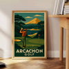 stunning Arcachon Golf Poster perfect blend vintage art deco design vibrant yellow gray tones gem ideal wall best gift golfers style