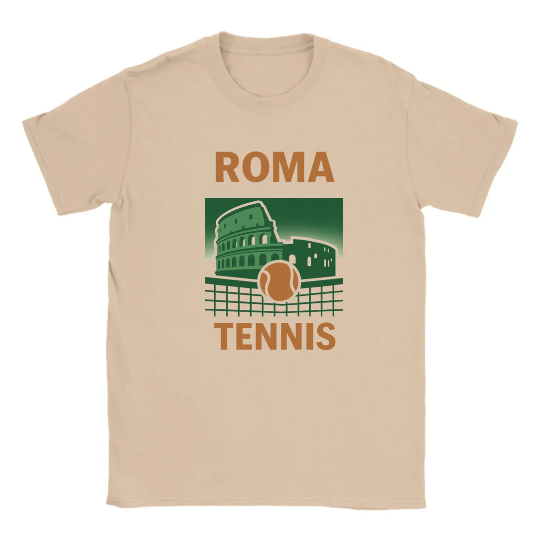 T-shirt T exclusif thème tennis Rome parfait passionnés style sport design unique capture élégance italienne énergie court une tenue décontractée sportive tailles SML XL XXL
