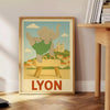 charming Kid Elephant Lyon Gymnastic poster delightful gray green hues child room dimensions whimsical design perfect young gymnasts favorite unframed option today