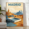 vibrant spirit Madrid stunning football poster bold orange green hues sports enthusiast essence game yours today space unframed formats