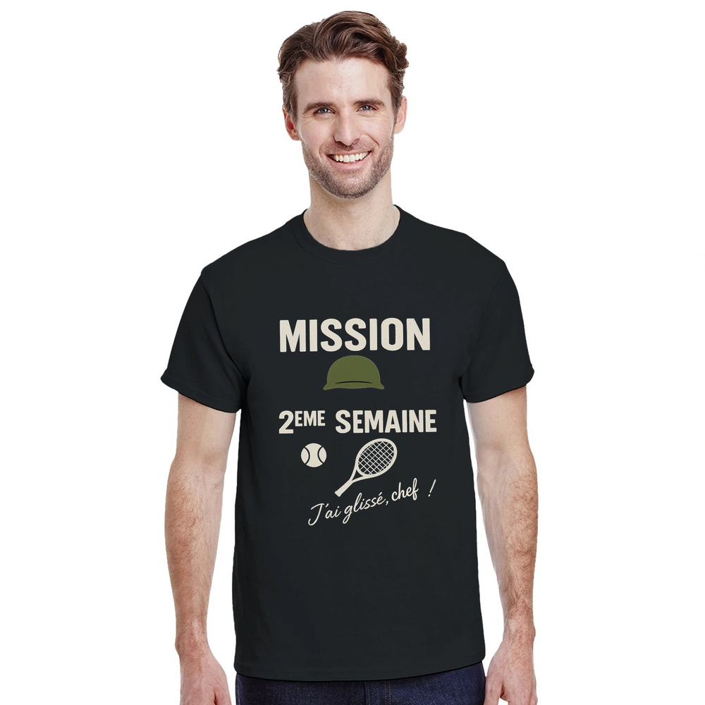 T-shirt game Mission 2eme Semaine Tennis t shirt enthusiasts stylish tee comfort passion sport high quality materials ideal court today love S M L XL XXL
