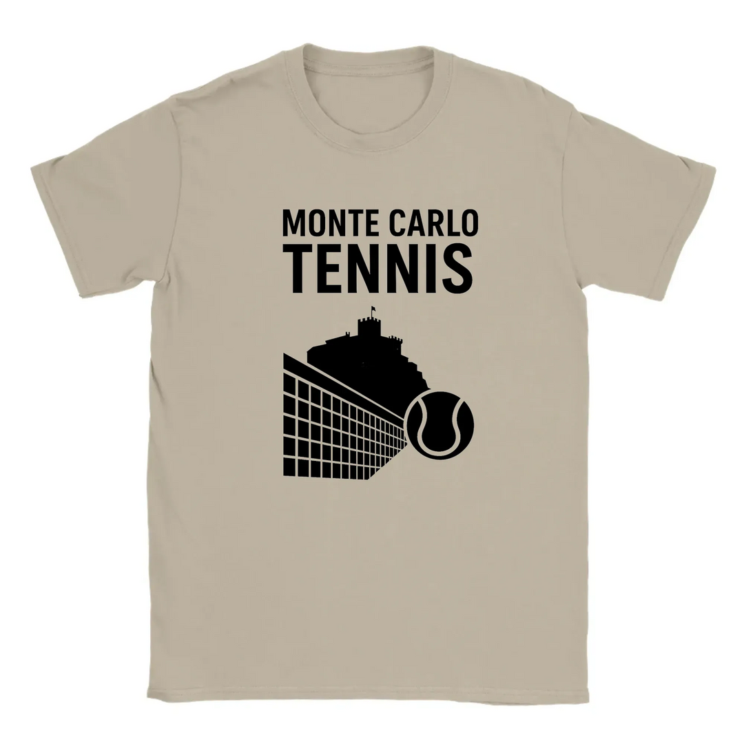 T-shirt temática de ténis Monte Carlo, com design vibrante e confortável, disponível em várias tamanhos