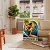 Färgglad Honolulu Surf poster som fångar surfkulturens anda med energiska röda och blå nyanser. Finns i storlekarna 50x70 ell