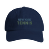 Vintage broderad New York Tennis 2-design på bomullskeps, låg profil