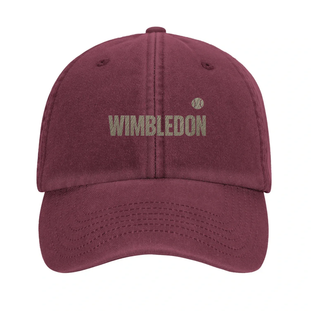 Vintage Wimbledon Tennis Cap mit gesticktem Design aus 100% gebürsteter Baumwolle. Bequem und stilvoll für lässige Outfits