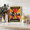 space vibrant London football poster bold orange black colors fan striking design sure eye yours today love UK dimensions A4 cm A0
