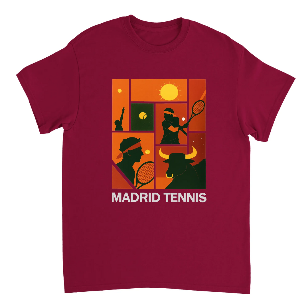 Madrid Tennis T-shirt med Rafa Nadal, perfekt för tennisälskare. Tillverkad av mjuk bomull för komfort och stil, både på och