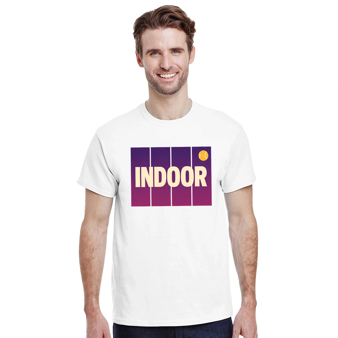 Camiseta de ténis indoor, perfeita para entusiastas do desporto, feita em algodão durável e confortável