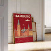 Plakat w stylu Art Deco inspirowany Hamburgiem, Niemcy. Idealny do każdego wnętrza, dostępny w rozmiarach 50x70 lub 30x40