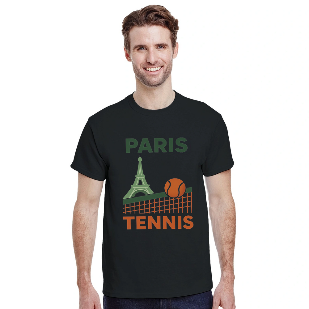 T-shirt style court Paris Tennis T shirt comfort trendy tee chic design elegance City Light lovers enthusiasts today passion sizes M L XL XXL