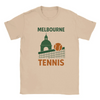 T-shirt exclusivo Tennis Melbourne, perfeito para fãs e jogadores, feito em algodão de alta qualidade para conforto