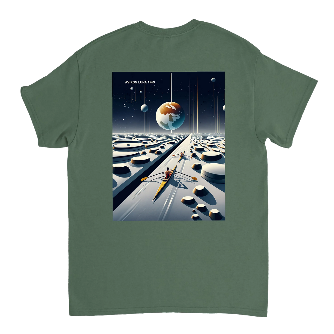 Ein einzigartiges T-Shirt mit einem faszinierenden Design, das die Schönheit des Mondes und das nächtliche Meer einfängt. Ide