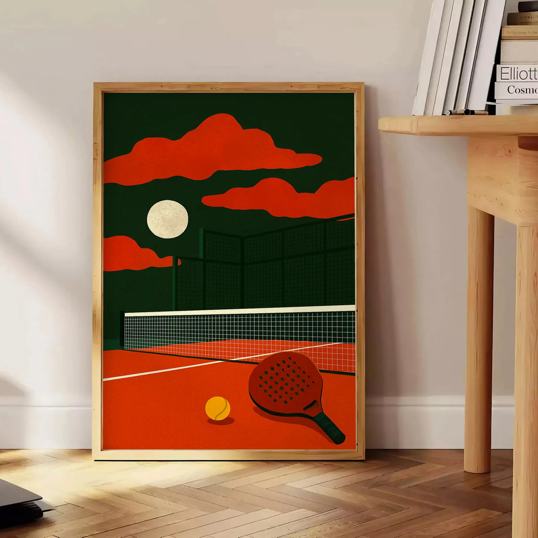 Affiche passionnante thématique Padel Call 55 rouge noir une ambiance dynamique amateurs œuvre unique caractère intérieur A4 cm A0
