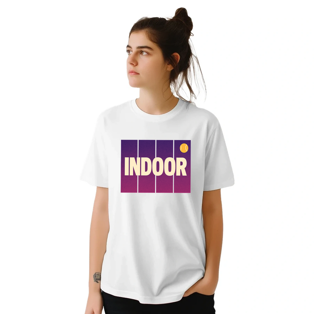 Camiseta de ténis indoor, perfeita para entusiastas do desporto, feita em algodão durável e confortável