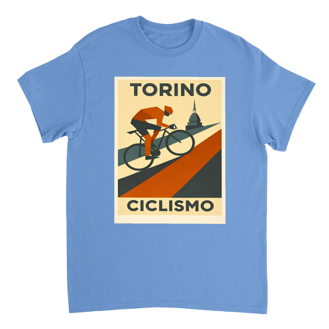 Image Light Blue de Turin Italy Cyclisme Tshirt [color:light-blue] [view:front]