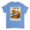Image Light Blue de Turin Italy Cyclisme Tshirt [color:light-blue] [view:front]